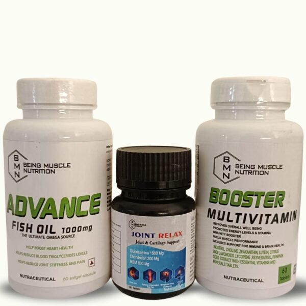 Joint Relax + Advance Fish Oil + Booster Multivitamin combo Pack